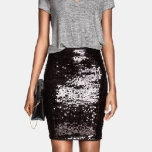 (NEW) Black Sequin Skirt